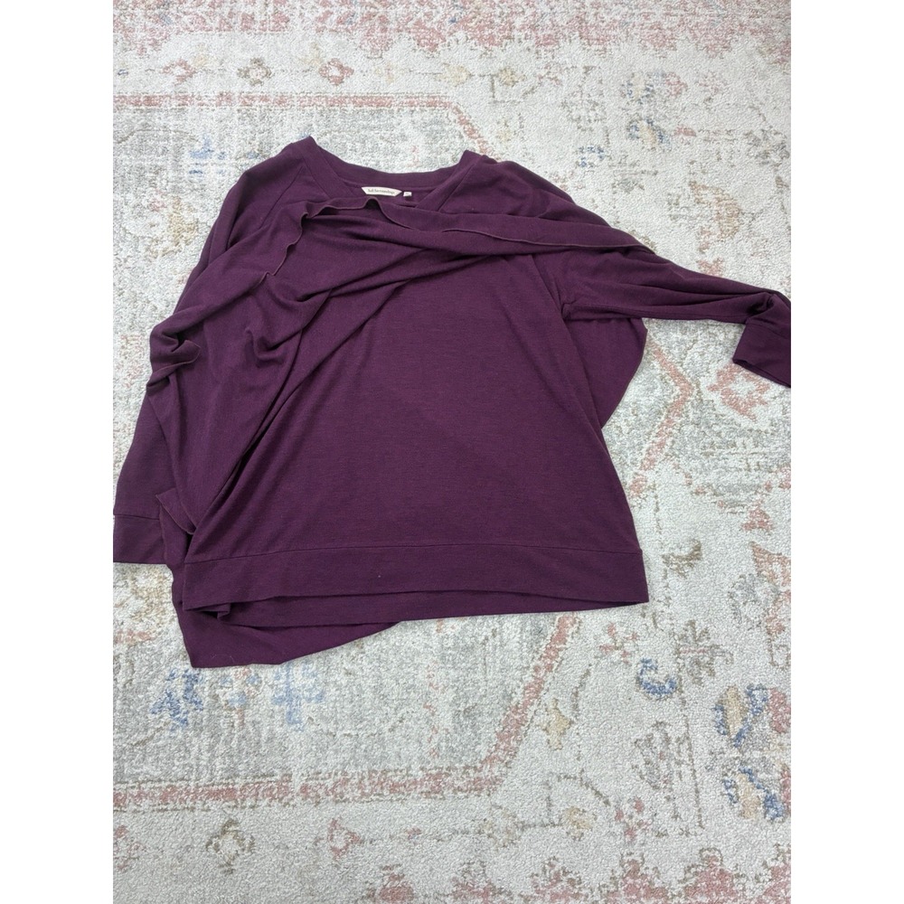 Soft Surroundings Slouchy Purple Knit Pullover High Low Curved Hem V-Neck PXL - Picture 9 of 11